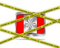 Canada flag illustration. Coronavirus danger area, quarantined country Royalty Free Stock Photo