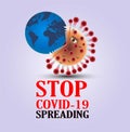 CovidStop Covid-19 Sign & Symbol, vector Illustration, Typography Design, World Health Organization WHO introduced new official