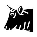 cow animal glyph icon vector illustration Royalty Free Stock Photo