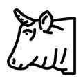 cow animal line icon vector illustration Royalty Free Stock Photo