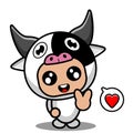 Cow animal mascot costume love