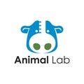 Cow Animal Test Reaction Tube Farm Research Laboratory Logo Royalty Free Stock Photo