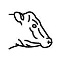 cow animal zoo line icon vector illustration Royalty Free Stock Photo