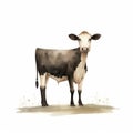 Cow Art By Jon Klassen - Full Body On White Isolated Background