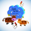 Cow baby cute illustration vector animal cartoon farm fun funny happy Royalty Free Stock Photo