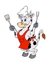 Cow Barbecue Chef