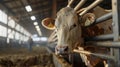 The Cow in the Barn. AI generated Royalty Free Stock Photo
