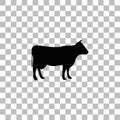 Cow icon flat