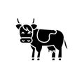 Cow black icon, vector sign on isolated background. Cow concept symbol, illustration Royalty Free Stock Photo