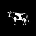 Cow - black and white vector illustration Royalty Free Stock Photo