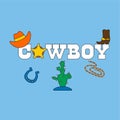 Cow boy typographic illustration slogan for t-shirt prints