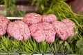 Cow brains in butcher shop