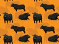 Cow Brangus Cartoon Background Seamless Wallpaper