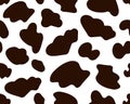 Cow brown and white seamless pattern. Ideal for printing on wallpaper, fabric, packaging. To use the web page background Royalty Free Stock Photo