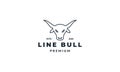 Cow of bull or bison or bullock or neat head line logo design