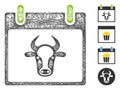 Cow Calendar Page Web Vector Mesh Illustration Royalty Free Stock Photo