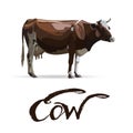 Cow Calf brown, vector