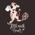 Christmas cute cartoon cow vector