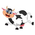 Cow cartoon dancing with smile Royalty Free Stock Photo