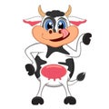 Cow cartoon dancing with smile Royalty Free Stock Photo