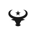 Cow Cattle head logo design insignia Royalty Free Stock Photo