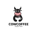 Cow coffee logo design concept Royalty Free Stock Photo