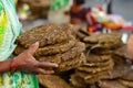 Cow dung cakes for sale in Pune Royalty Free Stock Photo