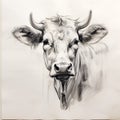 Monumental Pencil Drawing Of A Cow For Sale Royalty Free Stock Photo