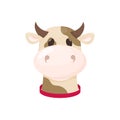 Cow farm animal cute cartoon cattle vector illustration dairy domestic mammal milk bull agriculture character. Royalty Free Stock Photo