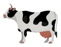 Cow farm animal funny cartoon vector illustration cattle mammal