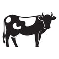 Cow, farm animal icon. Cow Silhouette Vector symbol illustration Royalty Free Stock Photo