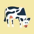 Cow farm animal vector illustration. Cattle agriculture livestock cartoon and isolated domestic mammal art. Beef bull standing Royalty Free Stock Photo