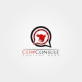 Cow farm icon template, cattle farm symbol, cow consult, creative vector logo design, livestock, animal husbandry, illustration Royalty Free Stock Photo