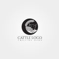 Cow farm icon template, cattle farm symbol, creative vector logo design, livestock, animal husbandry, illustration element Royalty Free Stock Photo