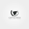 Cow farm icon template, cattle farm symbol, creative vector logo design, livestock, animal husbandry, illustration element Royalty Free Stock Photo