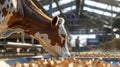 The cow feeding in barn..AI generated image Royalty Free Stock Photo