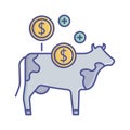Cow flat vector icon which can easily modify or edit Royalty Free Stock Photo