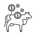 Cow flat vector icon which can easily modify or edit Royalty Free Stock Photo
