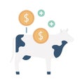 Cow flat vector icon which can easily modify or edit Royalty Free Stock Photo