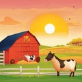Cow in Frams Clipart