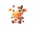 Cow funny toy isolated on white background, 3D carttoon illustration Royalty Free Stock Photo