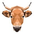 Cow geometric vector, low poly illustration