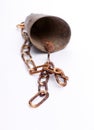 Cow,goat ,sheep bell with chain on white