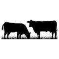 Cow and Grassland Ranch Logo Design