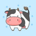 Cow cartoon hand drawn style