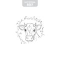 Cow hand-drawn vector illustration. Royalty Free Stock Photo