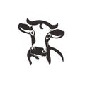 Cow head cattle silhouette milk