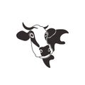 Cow head cattle silhouette milk Royalty Free Stock Photo