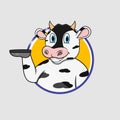 Cow Head Circle Label With Funny Smile Expression Royalty Free Stock Photo