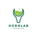 Cow head horn lab logo design, vector graphic symbol icon illustration creative idea Royalty Free Stock Photo